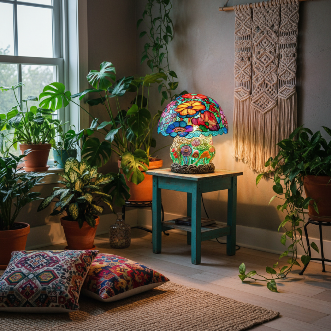 Lampe champignon givrée